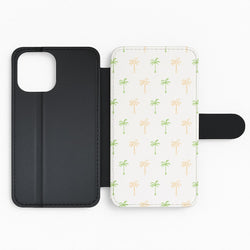 Green And Yellow Palms Pattern Flip Phone Case