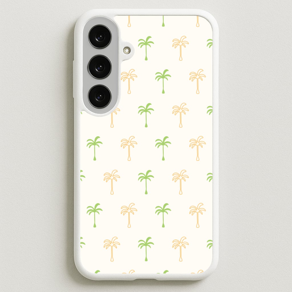 Green And Yellow Palms Pattern Phone Case for Galaxy S25FE