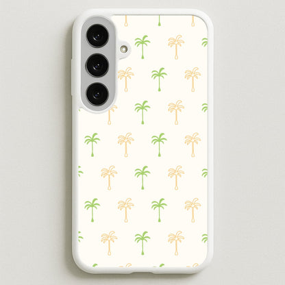 Green And Yellow Palms Pattern Phone Case for Galaxy S25FE