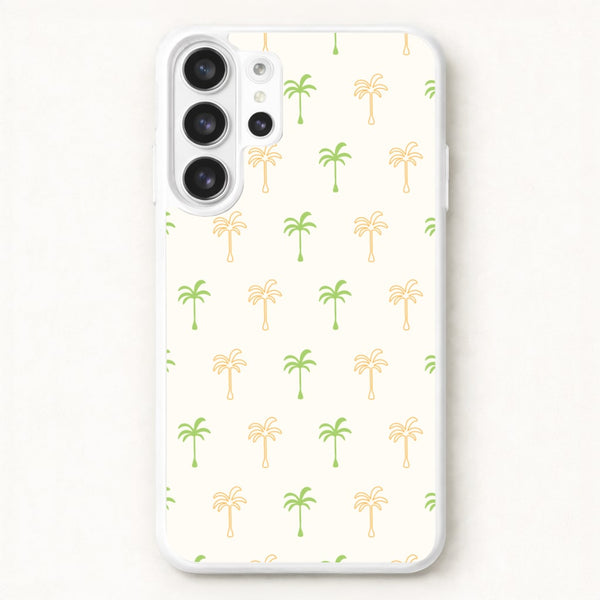 Green And Yellow Palms Pattern Phone Case for Galaxy S26 Ultra