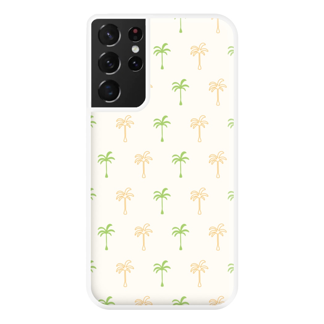 Green And Yellow Palms Pattern Phone Case for Galaxy S21 Ultra
