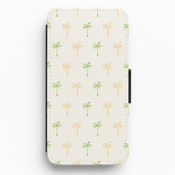 Green And Yellow Palms Pattern Flip / Wallet Phone Case