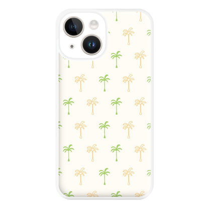 Green And Yellow Palms Pattern Phone Case for iPhone 14