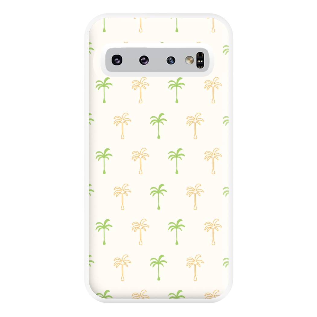 Green And Yellow Palms Pattern Phone Case for Galaxy S10 Plus
