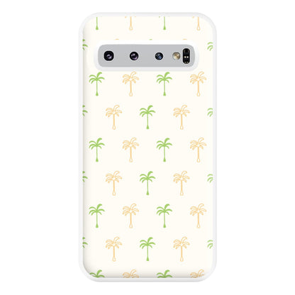 Green And Yellow Palms Pattern Phone Case for Galaxy S10 Plus