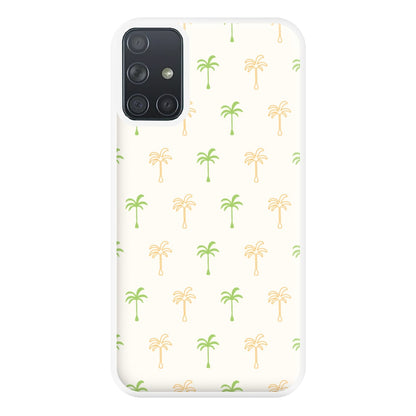 Green And Yellow Palms Pattern Phone Case for Galaxy A71