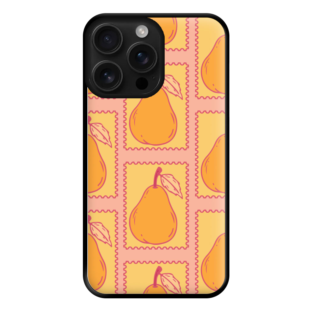 Pear Stamps Pattern Phone Case for iPhone 16 Pro Max