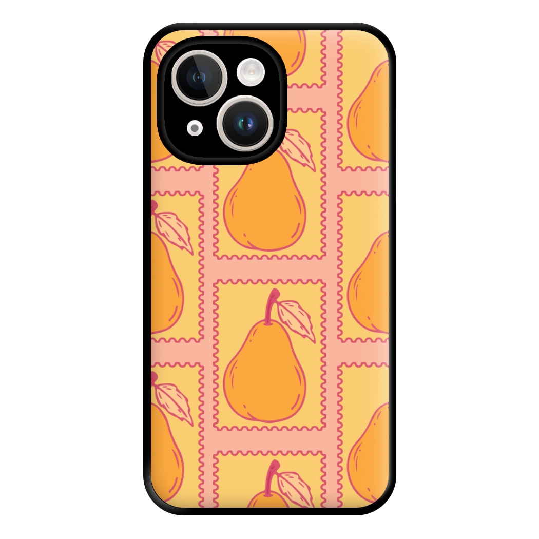 Pear Stamps Pattern Phone Case for iPhone 14 Plus