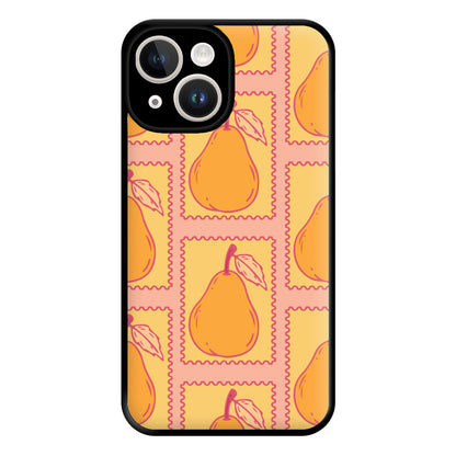 Pear Stamps Pattern Phone Case for iPhone 14