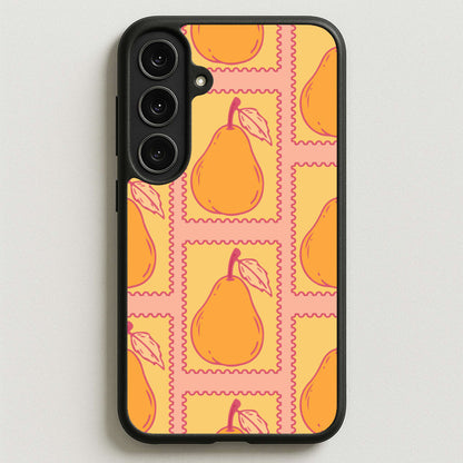 Pear Stamps Pattern Phone Case for Galaxy S25FE