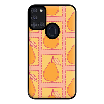 Pear Stamps Pattern Phone Case for Galaxy A21s