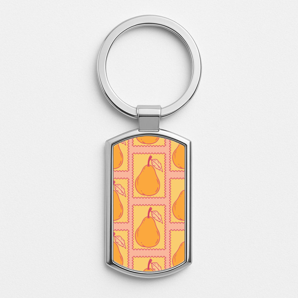 Pear Stamps Pattern Luxury Keyring