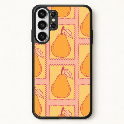 Pear Stamps Pattern Phone Case for Galaxy S26 Ultra