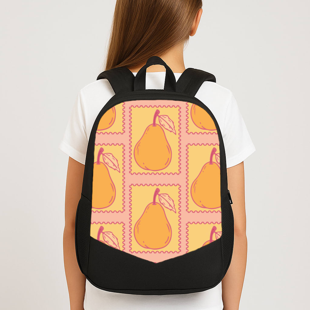 Pear Stamps Pattern Large School Bag