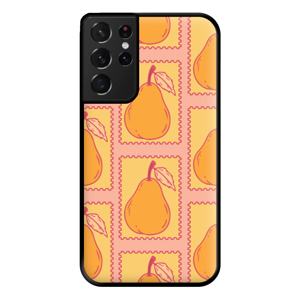 Pear Stamps Pattern Phone Case for Galaxy S21 Ultra