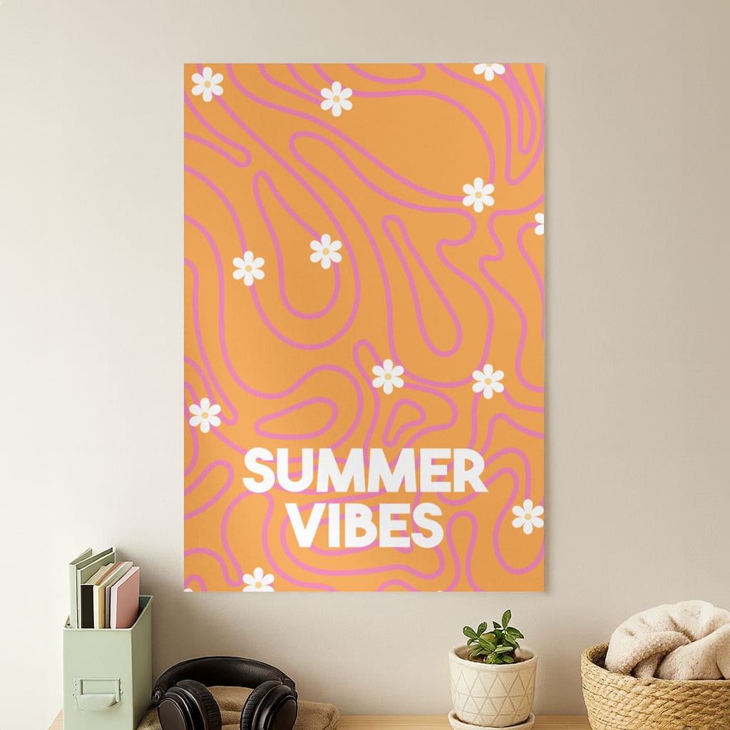 Summer Vibes Daisies Poster