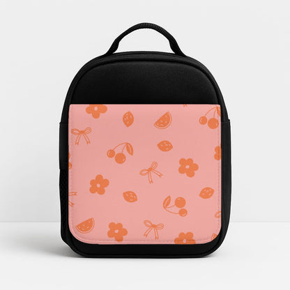 Coquette Orange Cherries Pattern Insulated Lunchbox