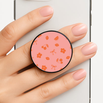 Coquette Orange Cherries Pattern Phone Grip