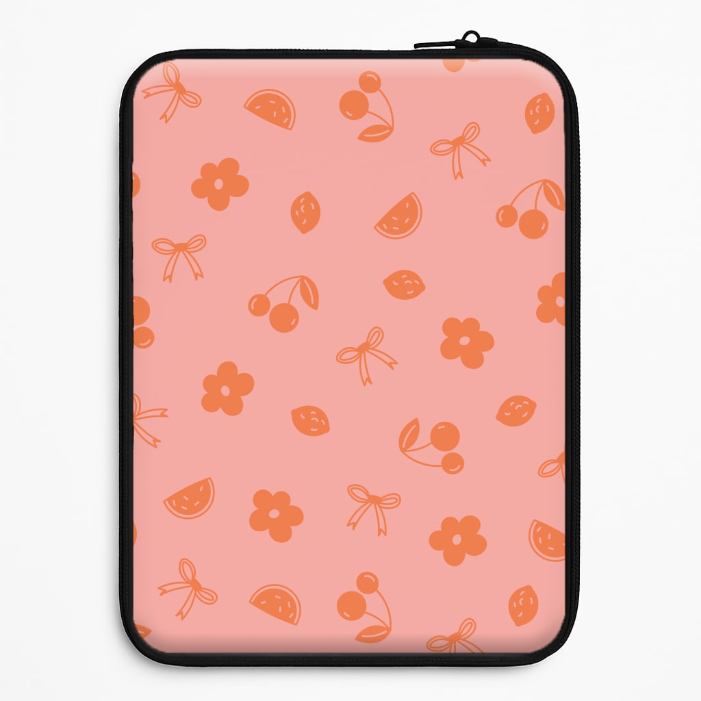 Coquette Orange Cherries Pattern Universal Laptop Sleeve