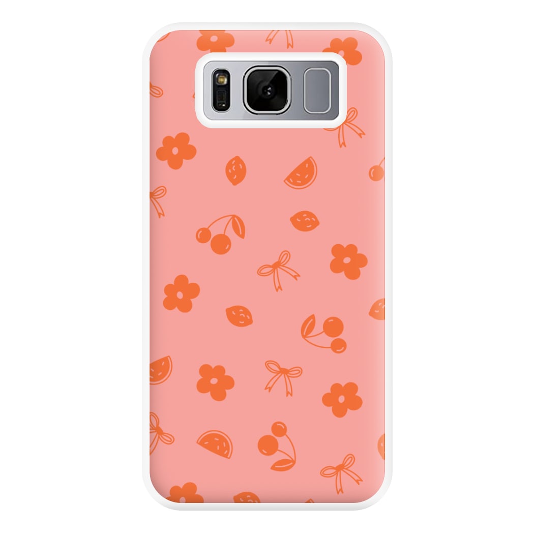 Coquette Orange Cherries Pattern Phone Case for Galaxy S8 Plus
