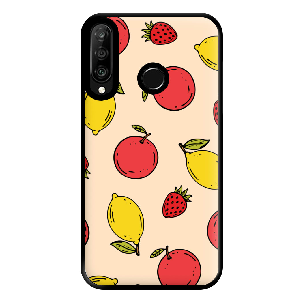 Sketched Summer Fruits Pattern Phone Case for Huawei P30 Lite