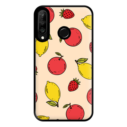 Sketched Summer Fruits Pattern Phone Case for Huawei P30 Lite