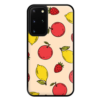 Sketched Summer Fruits Pattern Phone Case for Galaxy S20 Plus