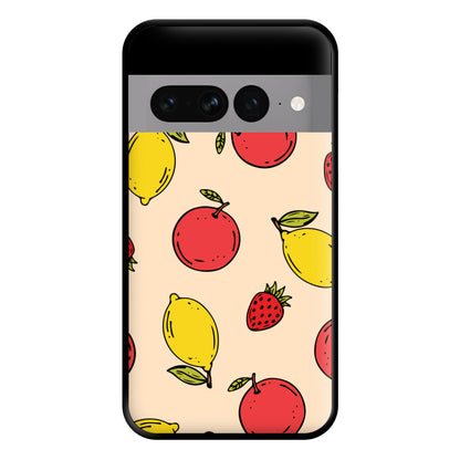Sketched Summer Fruits Pattern Phone Case for Google Pixel 7 Pro