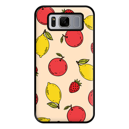 Sketched Summer Fruits Pattern Phone Case for Galaxy S8 Plus