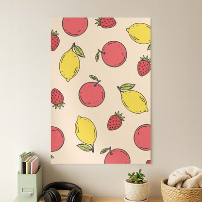 Sketched Summer Fruits Pattern Poster