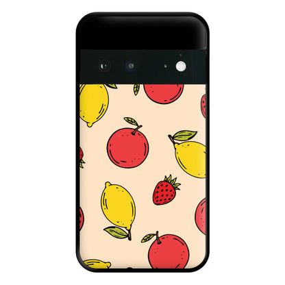 Sketched Summer Fruits Pattern Phone Case for Google Pixel 6a