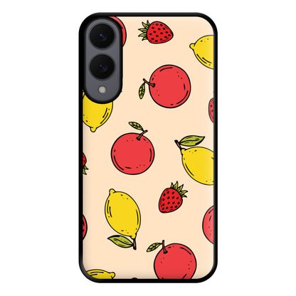 Sketched Summer Fruits Pattern Phone Case for Galaxy S25 Edge