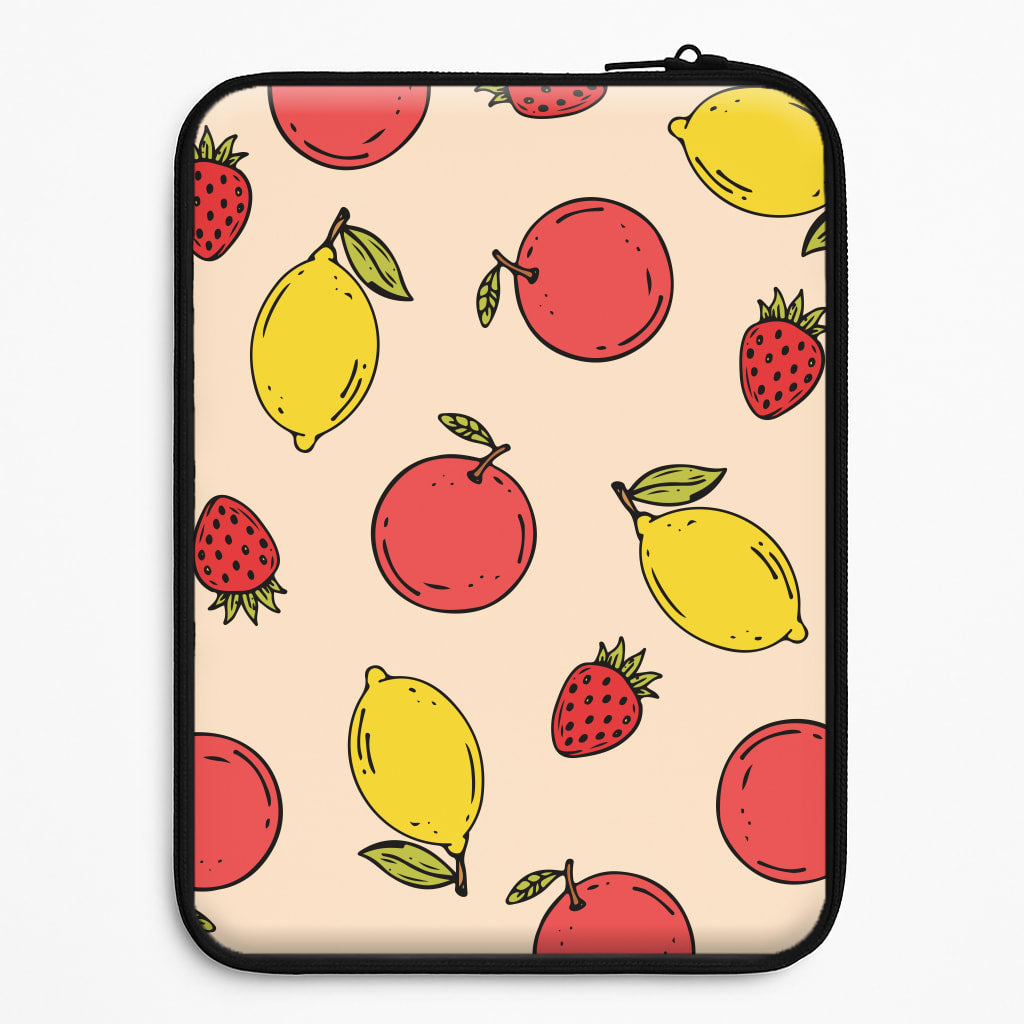 Sketched Summer Fruits Pattern Universal Laptop Sleeve