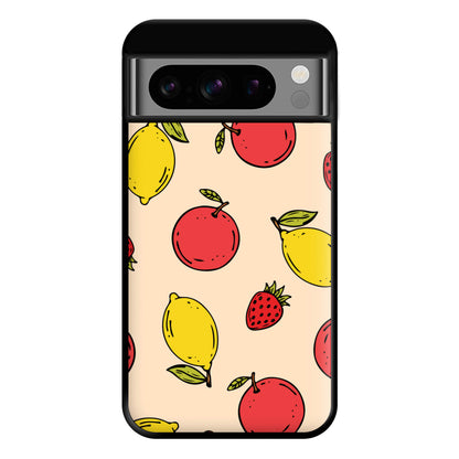 Sketched Summer Fruits Pattern Phone Case for Google Pixel 8 Pro