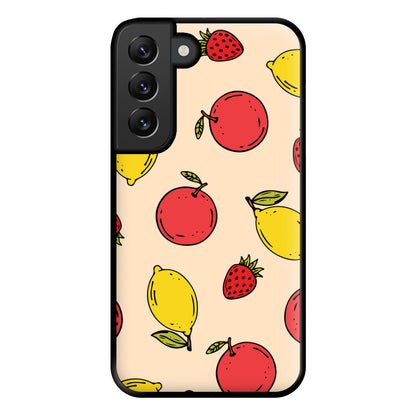 Sketched Summer Fruits Pattern Phone Case for Galaxy S22 Plus