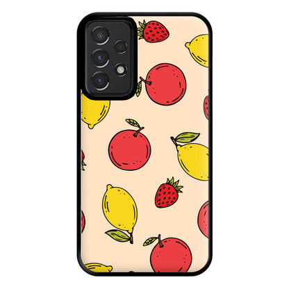 Sketched Summer Fruits Pattern Phone Case for Galaxy A52 / A52s