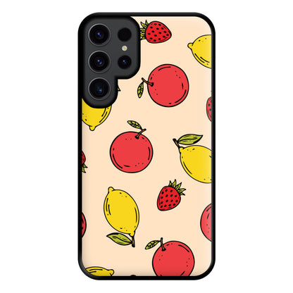 Sketched Summer Fruits Pattern Phone Case for Galaxy S23 Ultra