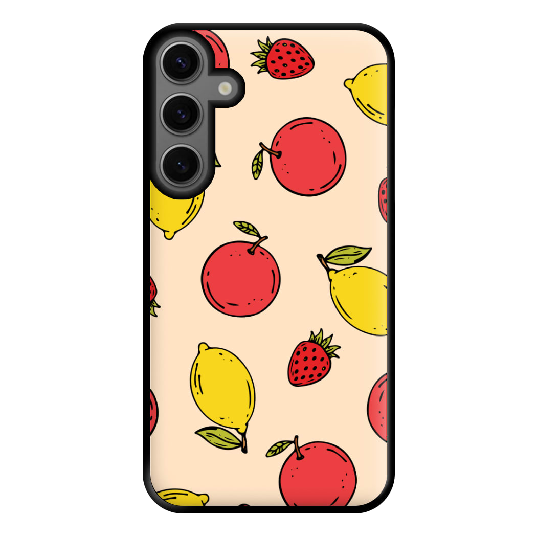 Sketched Summer Fruits Pattern Phone Case for Galaxy S23FE