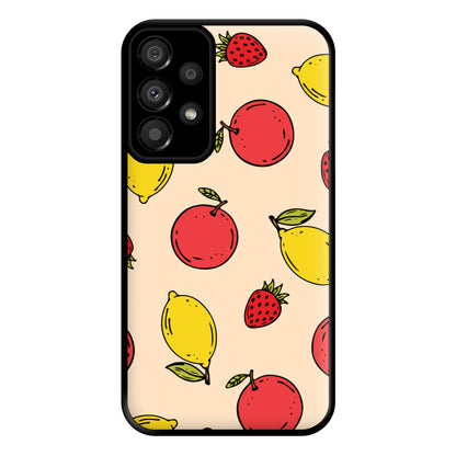 Sketched Summer Fruits Pattern Phone Case for Galaxy A33