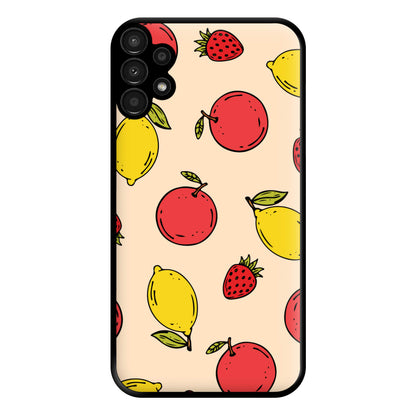 Sketched Summer Fruits Pattern Phone Case for Galaxy A13