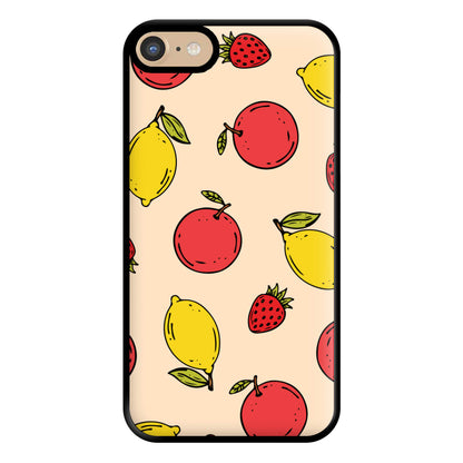 Sketched Summer Fruits Pattern Phone Case for iPhone 6 / 7 / 8 / SE