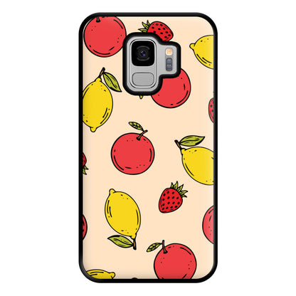 Sketched Summer Fruits Pattern Phone Case for Galaxy S9 Plus