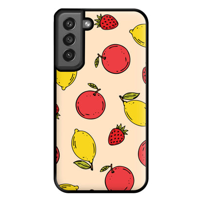 Sketched Summer Fruits Pattern Phone Case for Galaxy S21FE