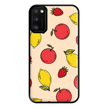 Sketched Summer Fruits Pattern Phone Case for Galaxy A41