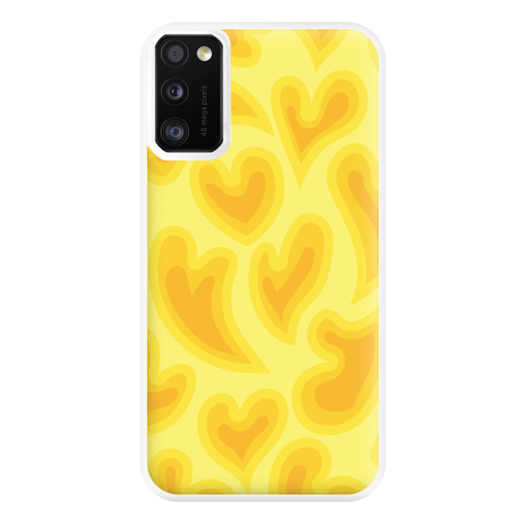 Trippy Summer Hearts Yellow Pattern Phone Case for Galaxy A41