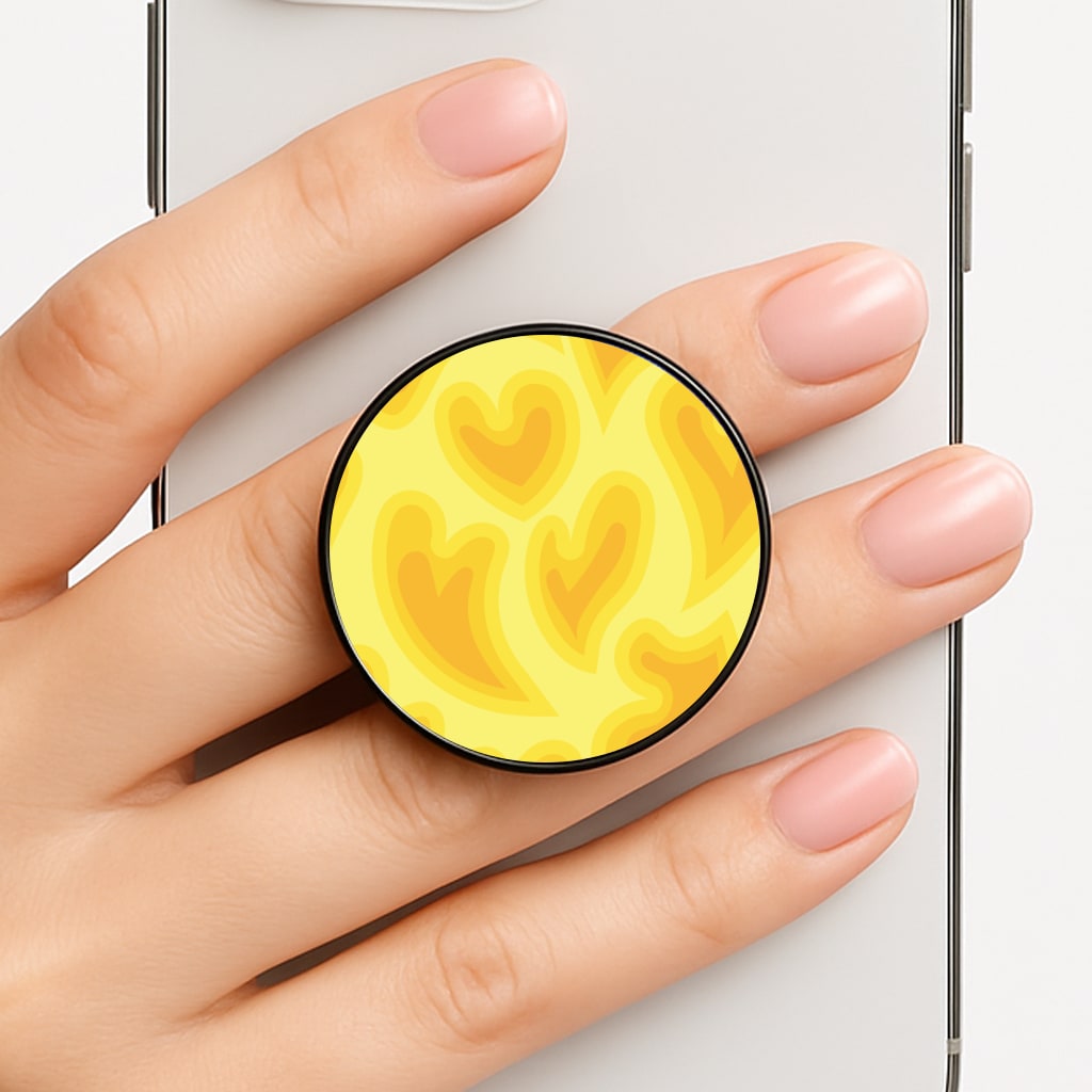 Trippy Summer Hearts Yellow Pattern FunGrip