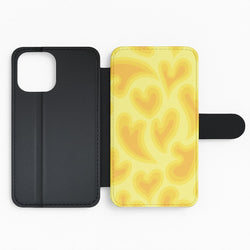 Trippy Summer Hearts Yellow Pattern Flip Phone Case