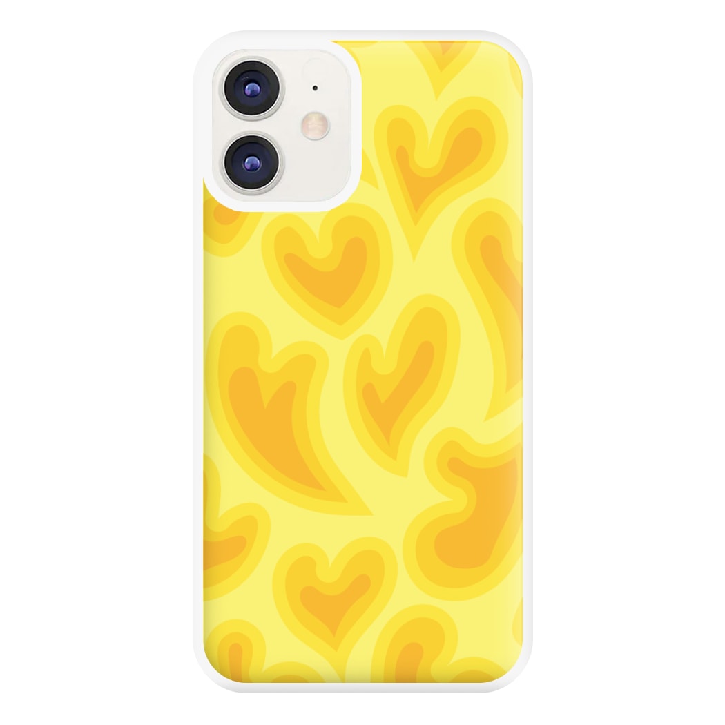Trippy Summer Hearts Yellow Pattern Phone Case for iPhone 11