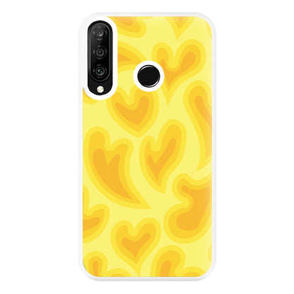 Trippy Summer Hearts Yellow Pattern Phone Case for Huawei P30 Lite