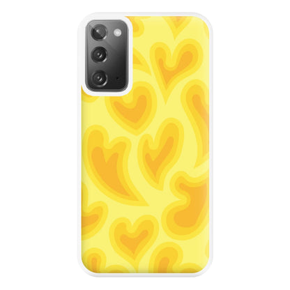 Trippy Summer Hearts Yellow Pattern Phone Case for Galaxy Note 20 Ultra